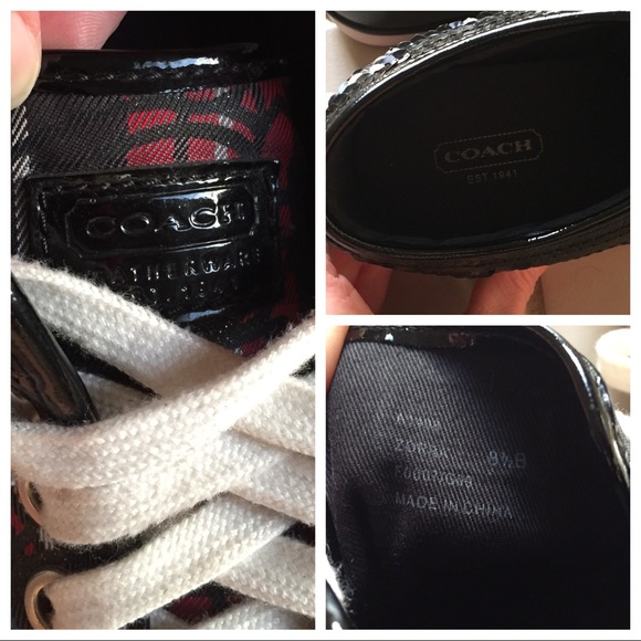 COACH Zorra Multi-Plaid Sneakers Sparkle size 8.5 - Picture 4 of 8